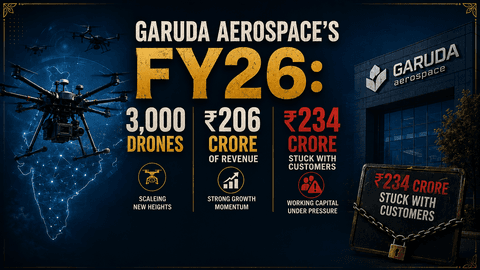 Garuda Aerospace's FY26: 3,000 drones, ₹206 crore of revenue… and ₹234 crore stuck with customers