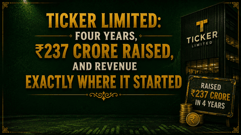 Ticker Limited: Four years, ₹237 crore raised, and revenue exactly where it started