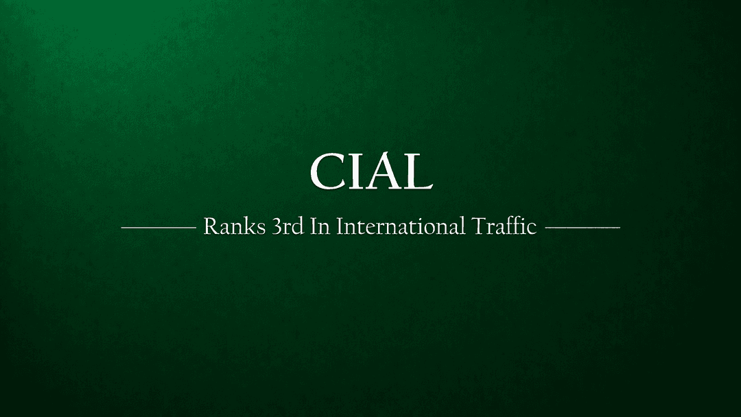 Cochin International Airport is third in Handling International Traffic