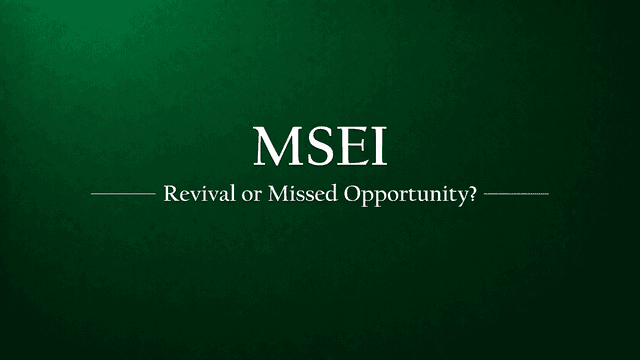 MSEI: A Revival Story in the Making or Another Missed Opportunity?